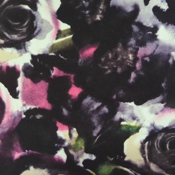 Grace Floral Scoop Neck High Low LS Blouse L Black Pink - Picture 5 of 12